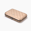 OGON PORTE CARTE QUILTED BUTTON ROSE GOLD